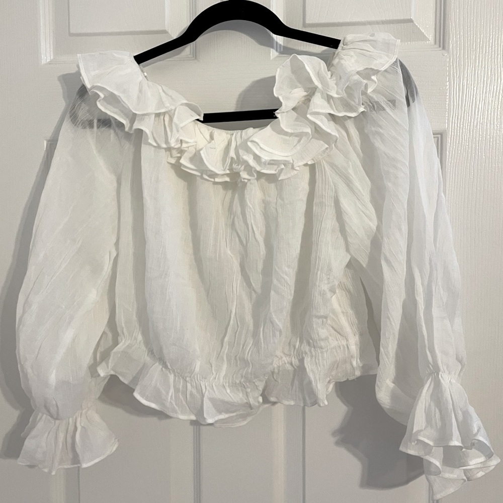 Ruffle off shoulder top